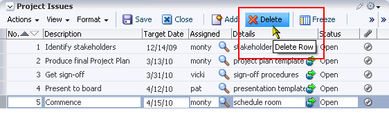 Delete (list row) button