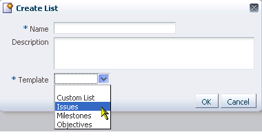 Template menu