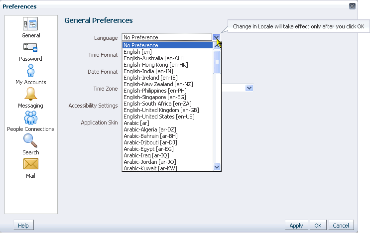 Language list