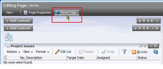 Reset Page button in Oracle Composer