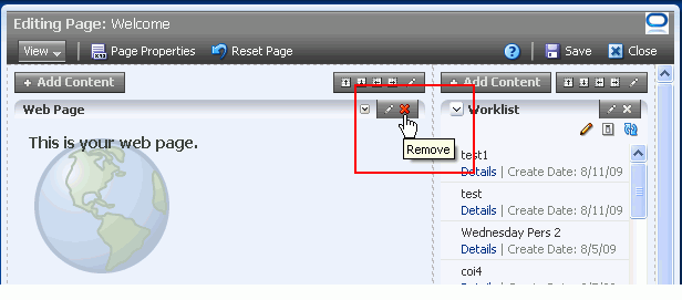 Remove icon on a layout component header