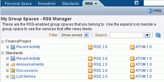 RSS page