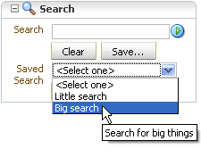 Saved Search drop-down list