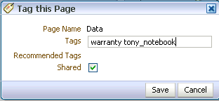 Tagging a page
