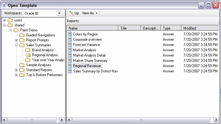 BI Publisher�́u�e���v���[�g���J���v�_�C�A���O