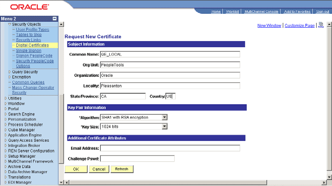 certificate request