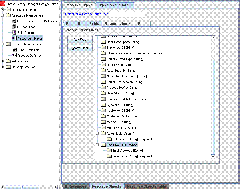 Link between the table and RO