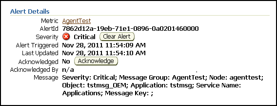 Shows an example of an alert message on the UI.