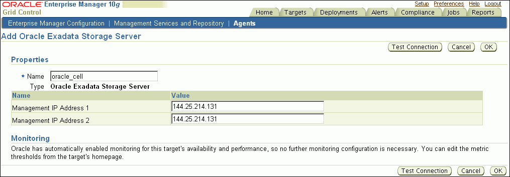 Oracle Exadata Storage Serverの追加ページ