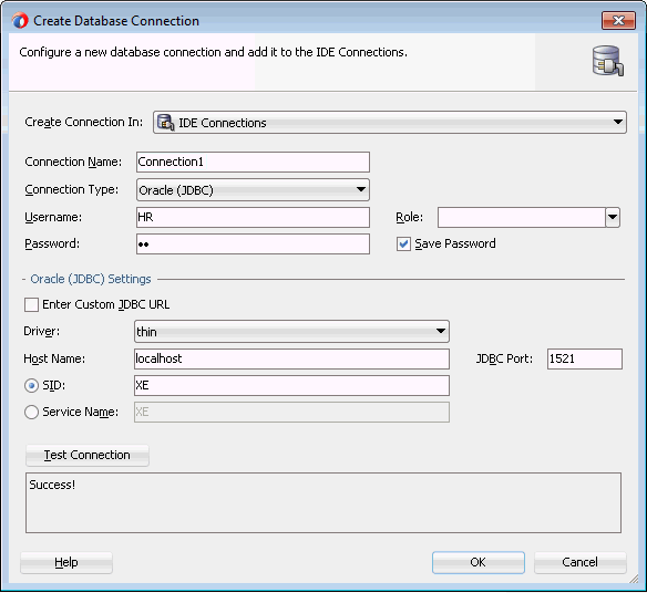 oracle database connect string