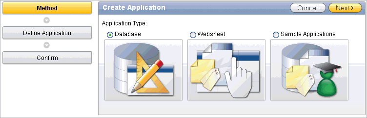 Application definition. Oracle forms Builder book. Oracle Apex Workspace material Card.