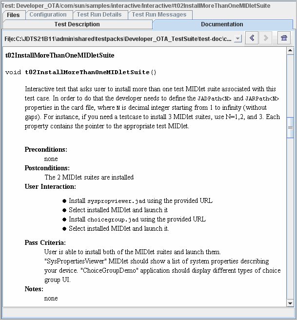 Test Class and Case Comment Blocks