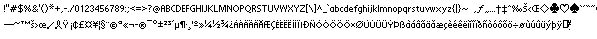 This figure shows a string of punctuation characters, upper and lower case letters, and additional symbols.