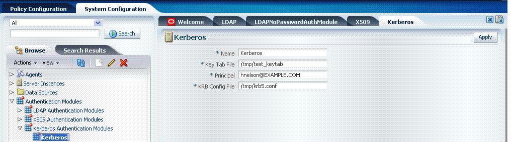 Pre-configured Kerberos Authentication Module