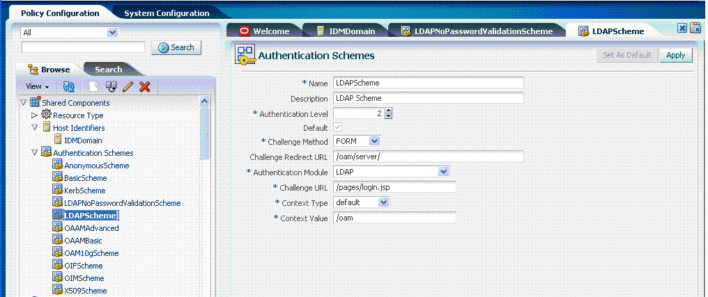 Authentication Schemes Page