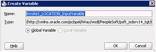 Create Variable dialog box