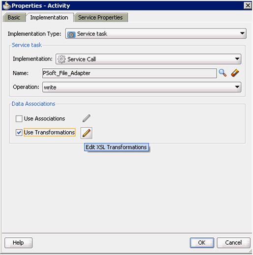 Properties - Activity dialog