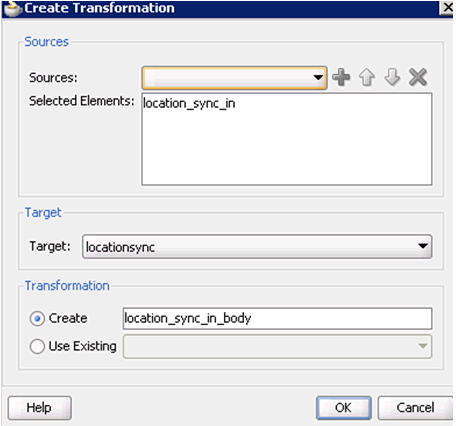Transformation dialog
