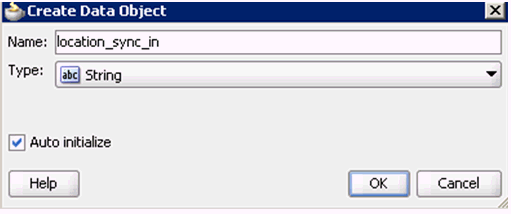 Create Data Object dialog