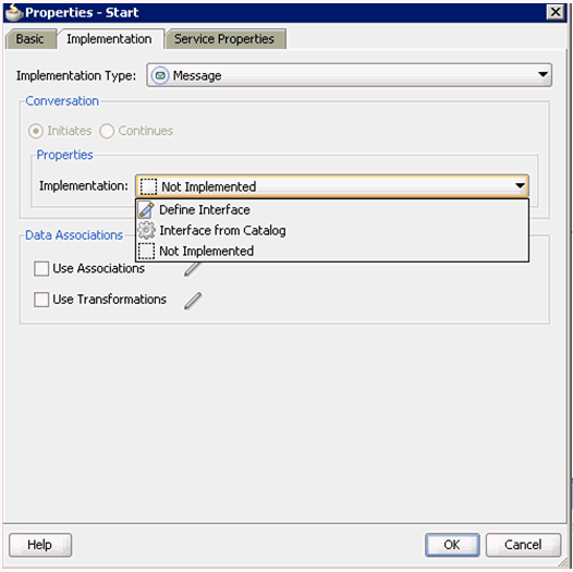 Properties - Start dialog