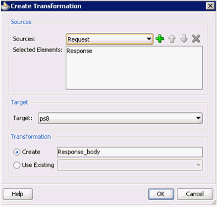 Create Transformation dialog