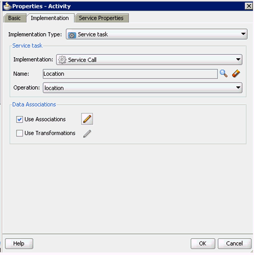 Properties - Activity dialog