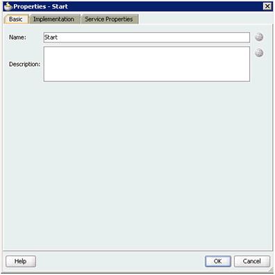 Properties - Start dialog