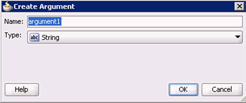 Create Argument dialog