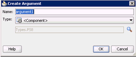 Create Argument dialog