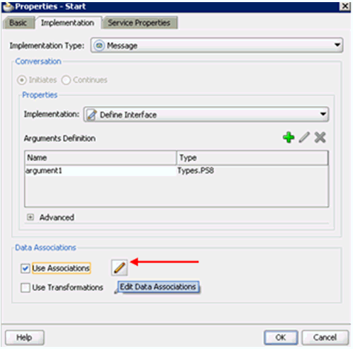 Properties - Start dialog