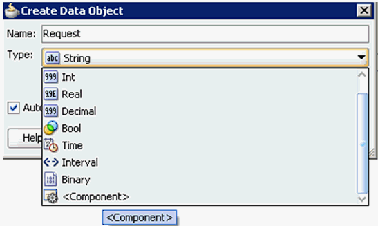 Create Data Object dialog