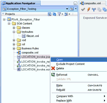 Application Navigator tab