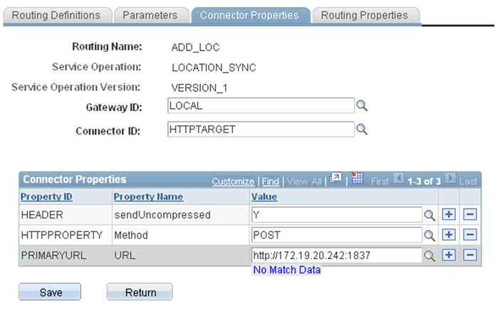 Connector Properties section