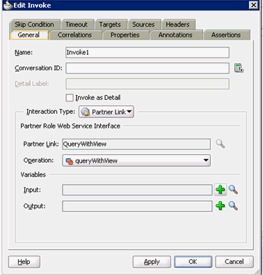 Edit Invoke dialog box