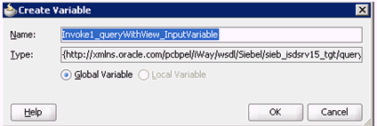 Create Variable dialog box