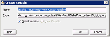 Create Variable dialog box