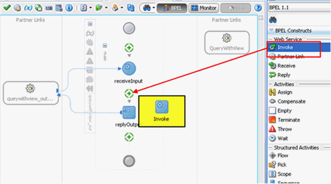 Oracle JDeveloper workspace area
