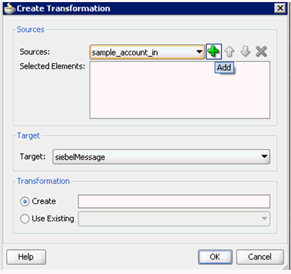 Create Transformation dialog