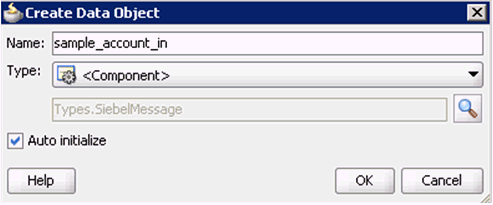 Create Data Object dialog