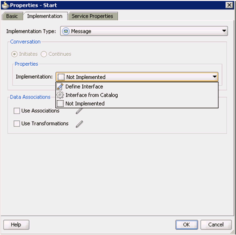 Properties - Start dialog