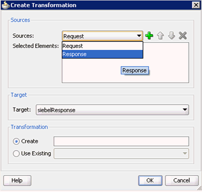 Create Transformation dialog
