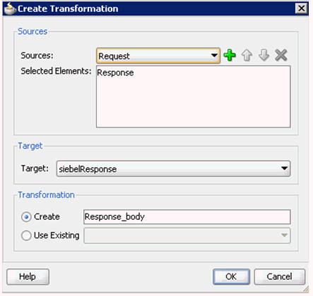 Transformation dialog