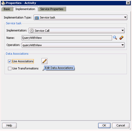 Properties - Activity dialog