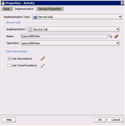 Properties - Activity dialog