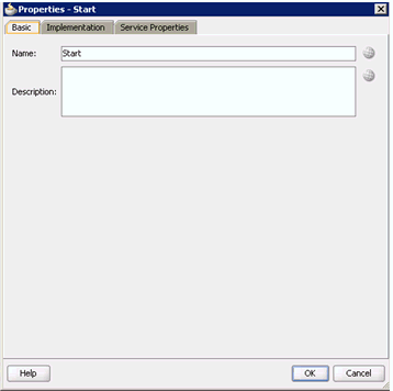 Properties - Start dialog
