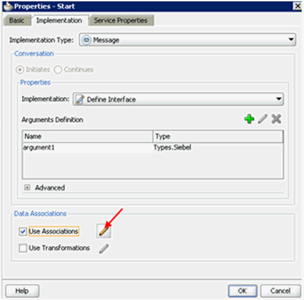 Properties - Start dialog