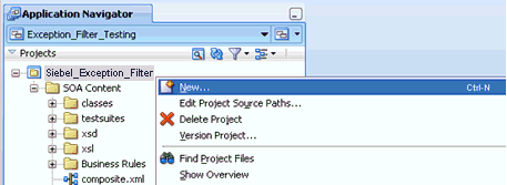 Application Navigator tab