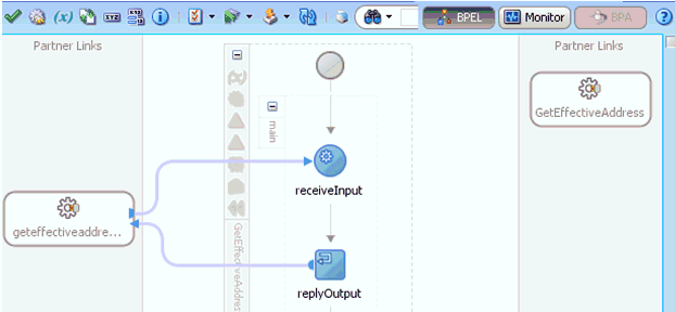 Oracle JDeveloper workspace area