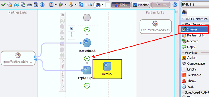 Oracle JDeveloper workspace area