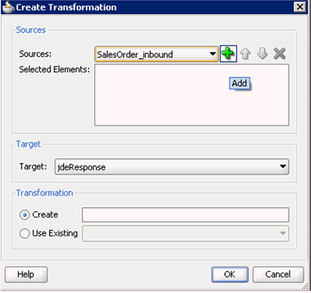 Create Transformation dialog